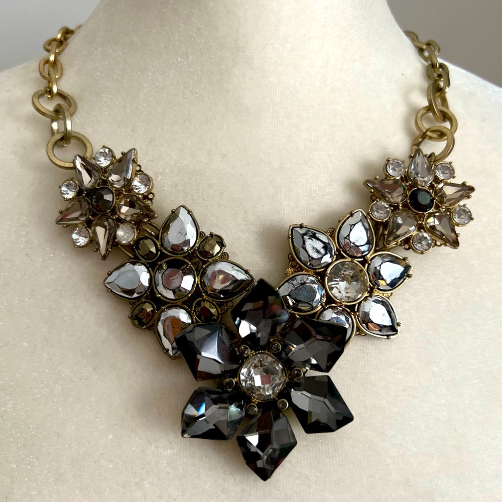 Anthropologie rhinestone statement necklace.